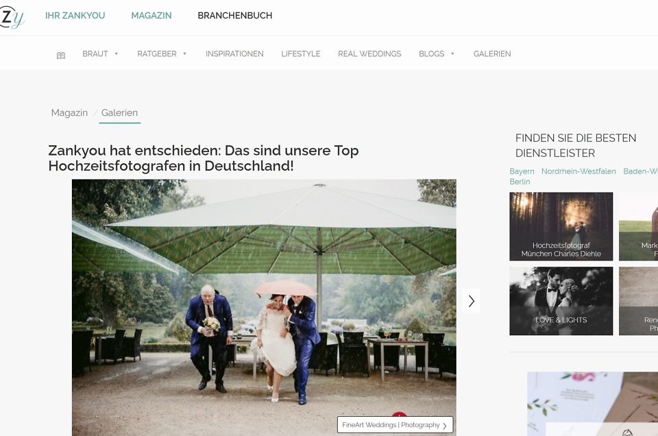FineArt Weddings gehört zu den besten Hochzeitsfotografen aus Deutschland
